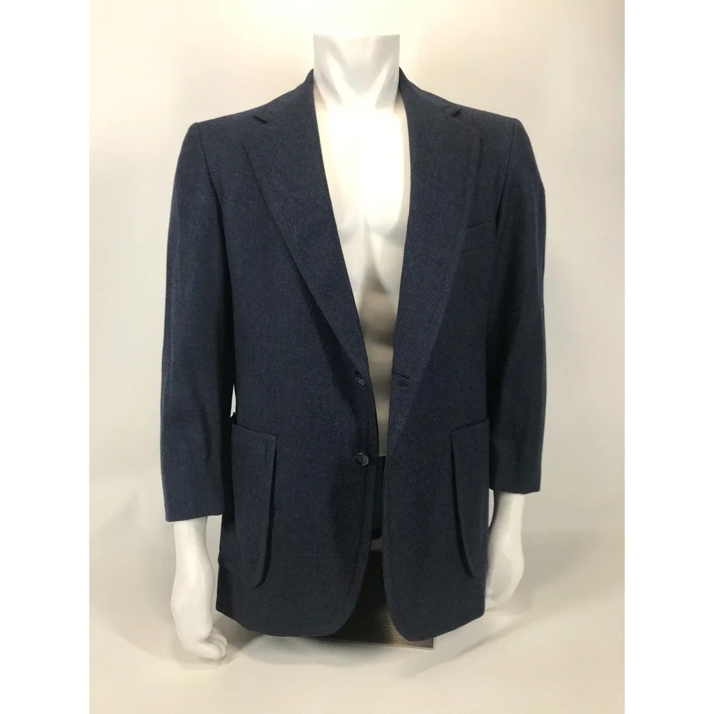 Hickey Freeman Mens Blue Wool Suit Size‎ 44R
